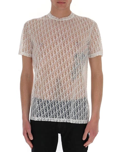 translucent dior white t shirt|Embroidered T.